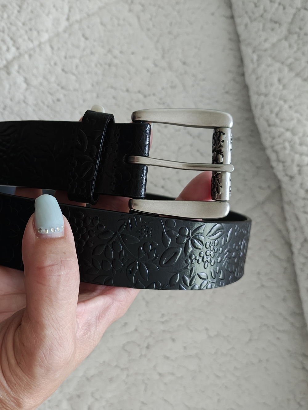 Genuine Leather Floral Belt Women's RL8718 Long 37,5" - Picture 3 of 6